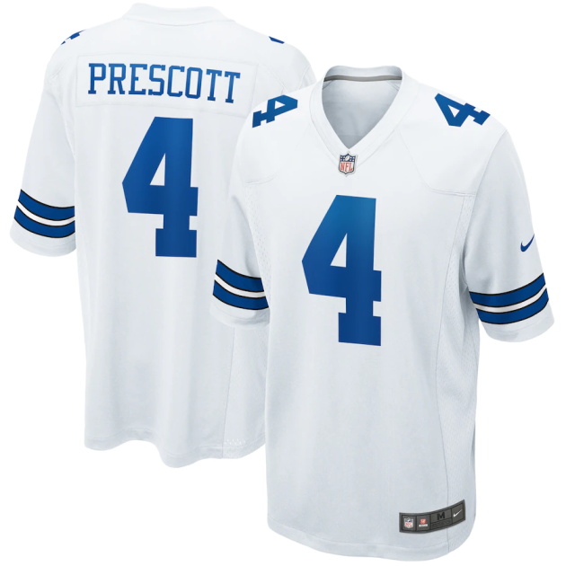 mens nike dak prescott white dallas cowboys game jersey